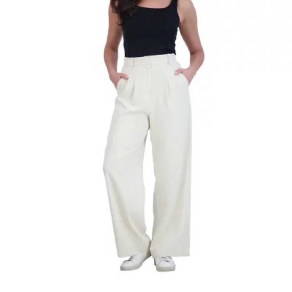French Connection Wide Leg Trouser in Cream - Size XS